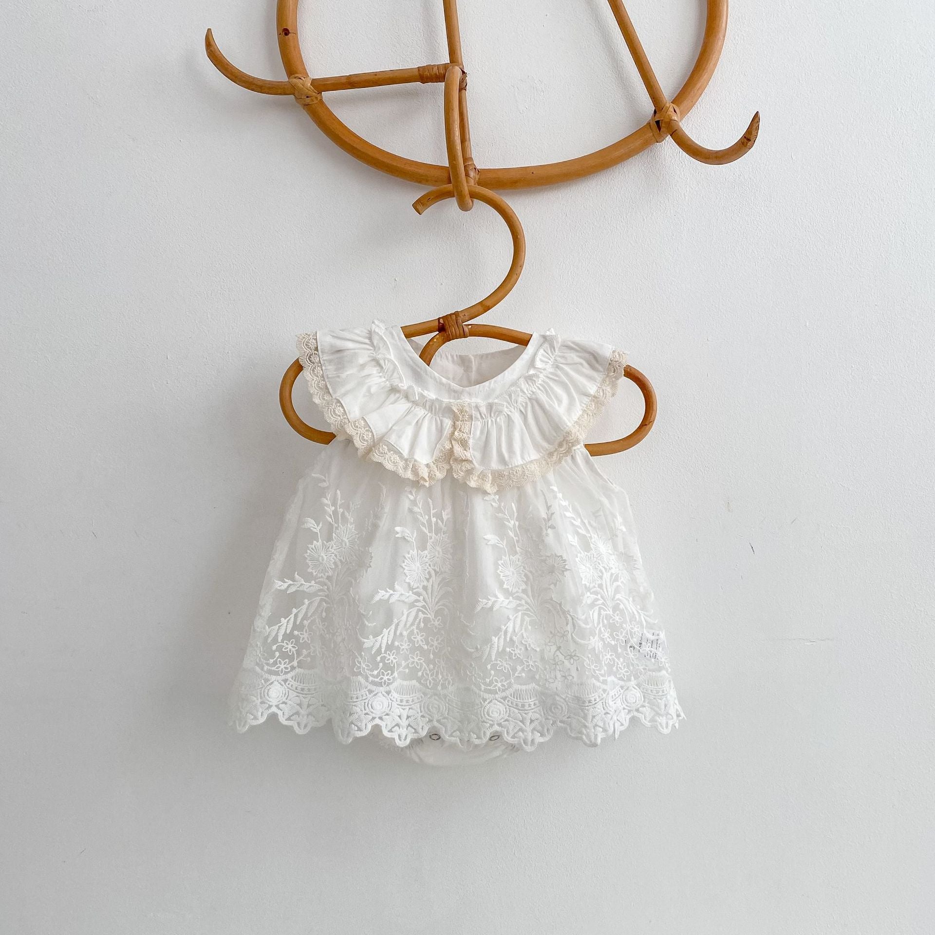 Lace Ruffle Dress Romper チュール レース フリル袖 ロンパース【mh0012494】 Engepapa 半袖ロンパース