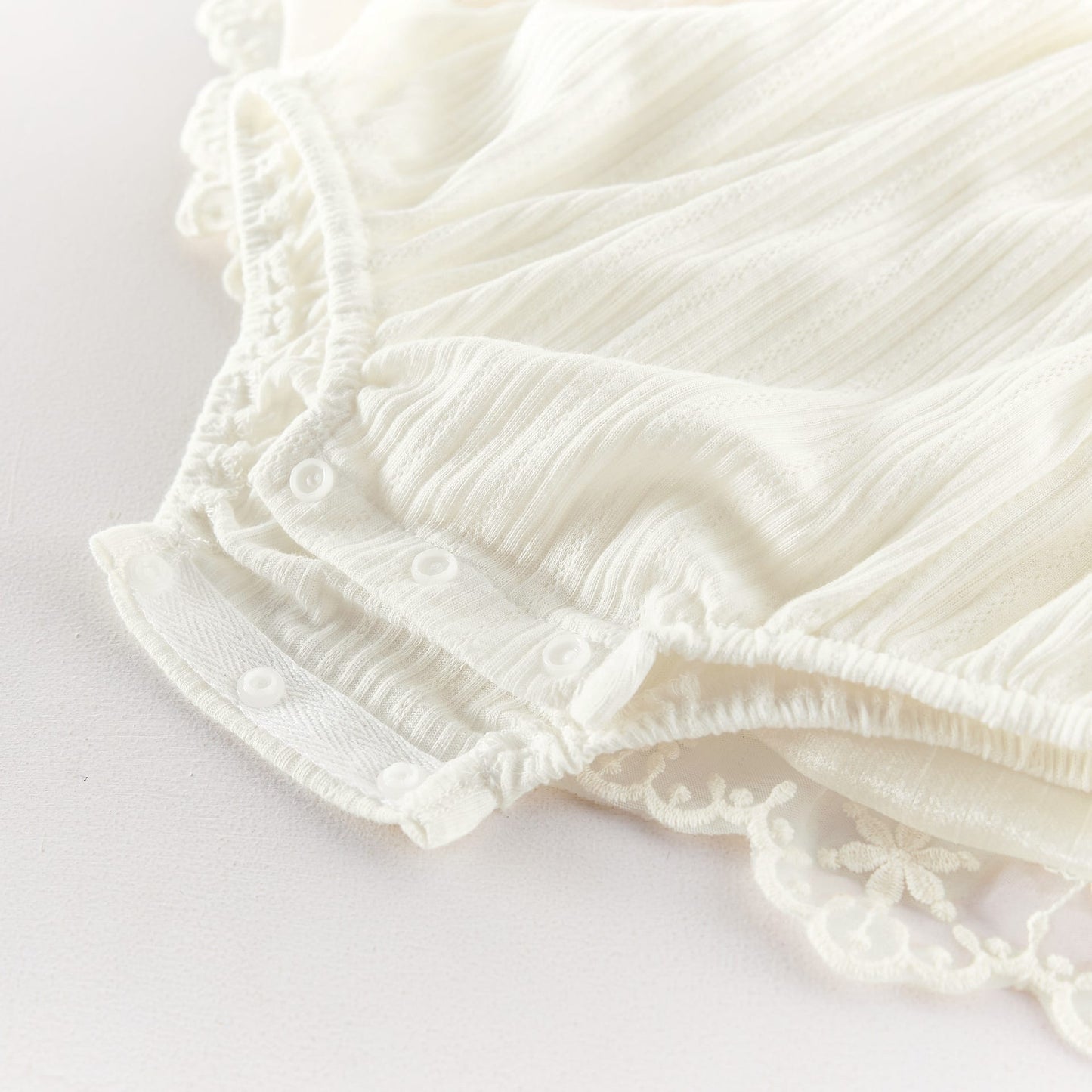 Lace Ruffle Mesh Patchwork Puff Sleeve Romper レース 半袖ロンパース【mh0013433】 angou