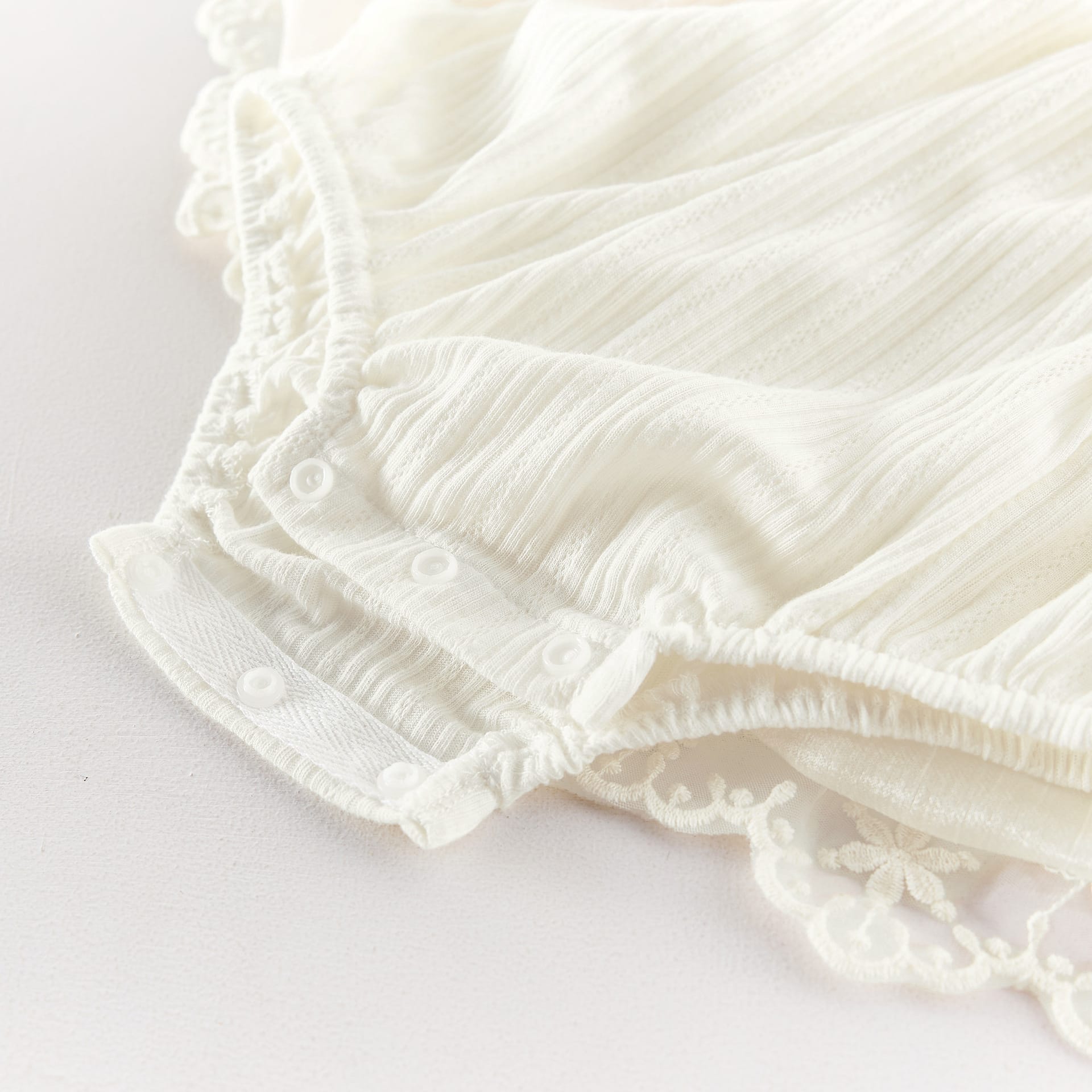 Lace Ruffle Mesh Patchwork Puff Sleeve Romper レース 半袖ロンパース【mh0013433】 angou