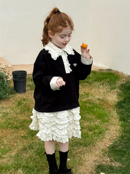 Lace Ruffle Tiered Skirt レース ティアードスカート【mh0012429】 Chengle