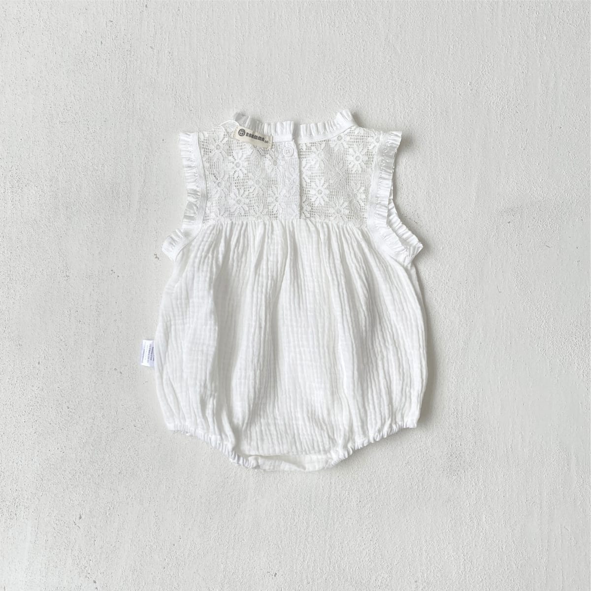 Lace Splicing Gauze Romper シアーレース ノースリーブロンパース【mh0013107】 BBAMMA ノースリーブロンパース