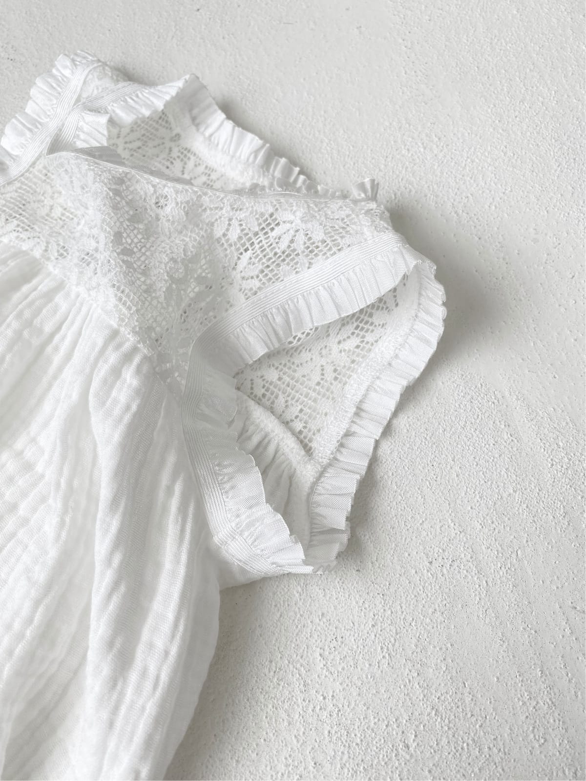 Lace Splicing Gauze Romper シアーレース ノースリーブロンパース【mh0013107】 BBAMMA ノースリーブロンパース