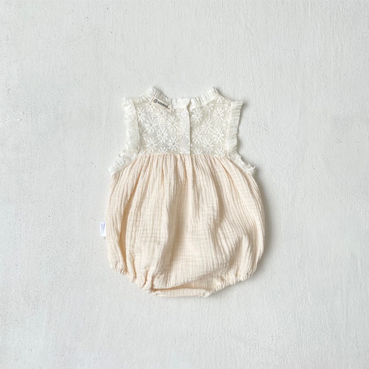 Lace Splicing Gauze Romper シアーレース ノースリーブロンパース【mh0013107】 BBAMMA ノースリーブロンパース