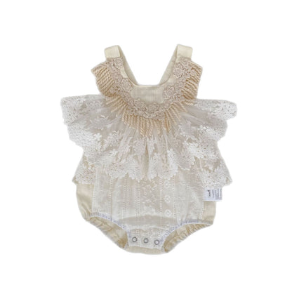 Lace Tassel Romper レース タッセル ドレスロンパース【mh0012489】 Engepapa ノースリーブロンパース