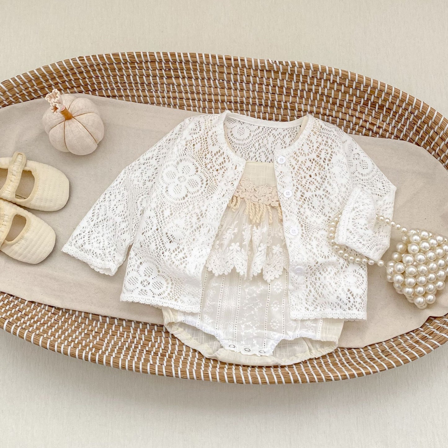 Lace Tassel Romper レース タッセル ドレスロンパース【mh0012489】 Engepapa ノースリーブロンパース