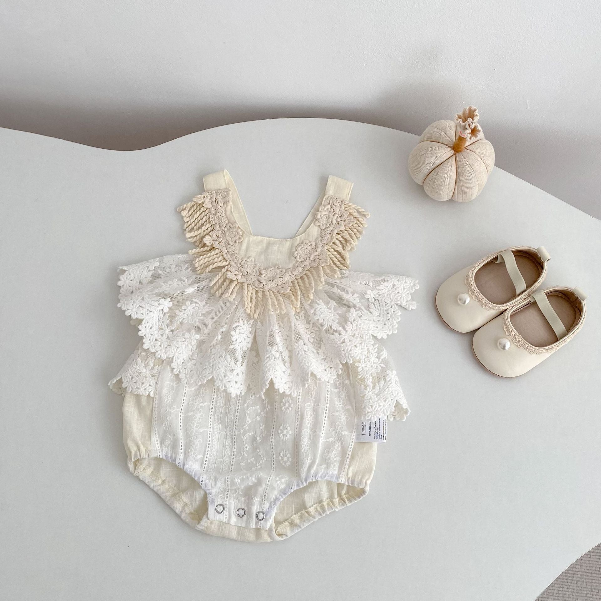 Lace Tassel Romper レース タッセル ドレスロンパース【mh0012489】 Engepapa ノースリーブロンパース