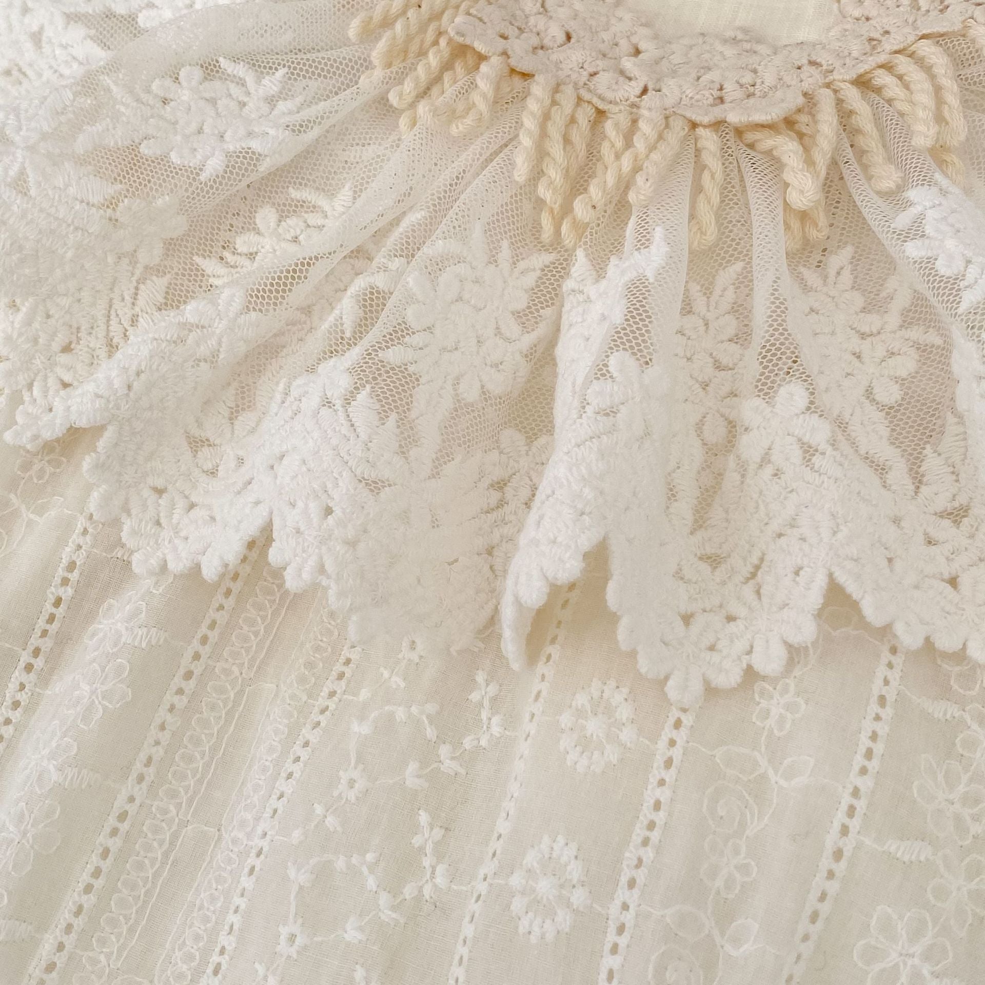 Lace Tassel Romper レース タッセル ドレスロンパース【mh0012489】 Engepapa ノースリーブロンパース