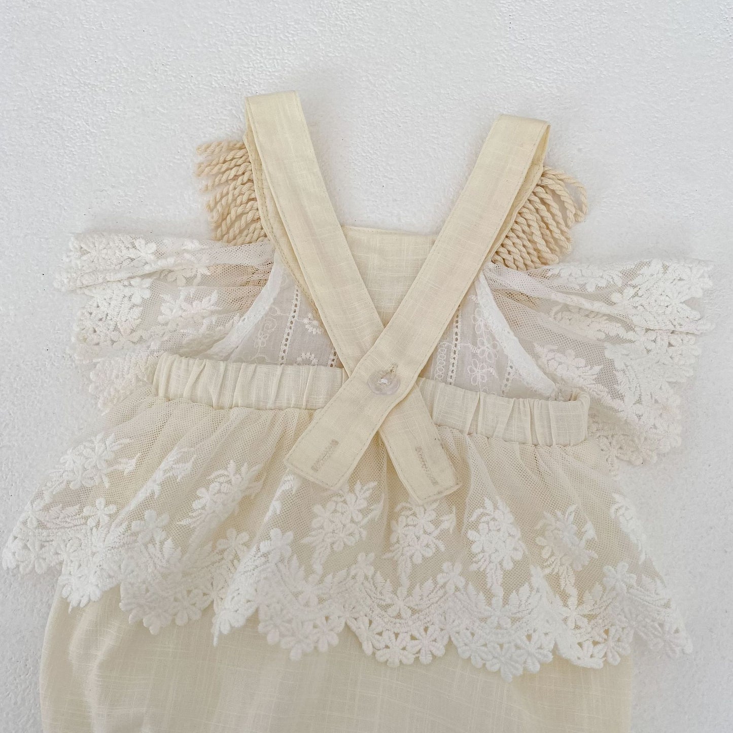 Lace Tassel Romper レース タッセル ドレスロンパース【mh0012489】 Engepapa ノースリーブロンパース