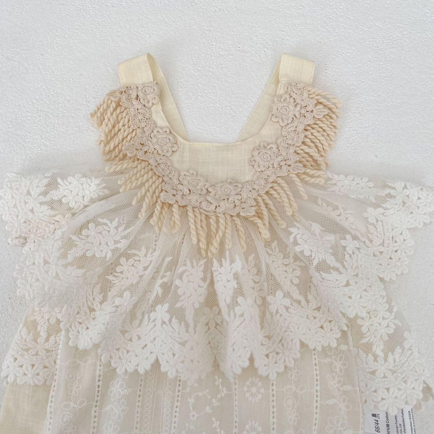 Lace Tassel Romper レース タッセル ドレスロンパース【mh0012489】 Engepapa ノースリーブロンパース