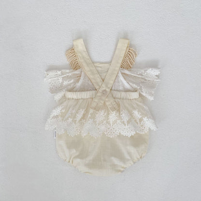 Lace Tassel Romper レース タッセル ドレスロンパース【mh0012489】 Engepapa ノースリーブロンパース