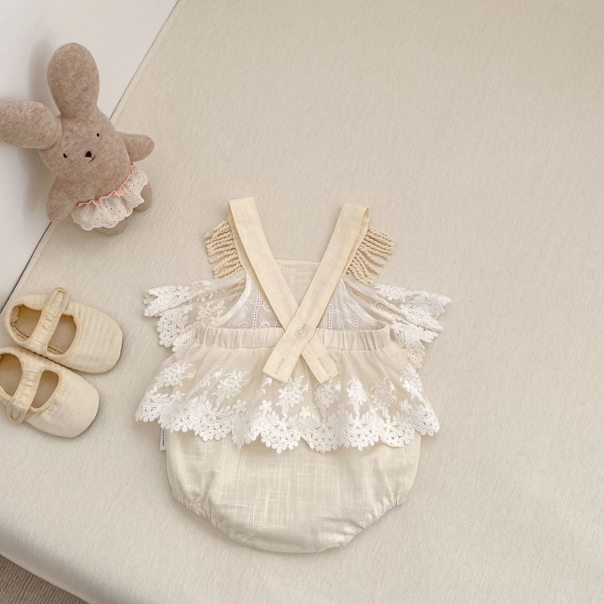 Lace Tassel Romper レース タッセル ドレスロンパース【mh0012489】 Engepapa ノースリーブロンパース