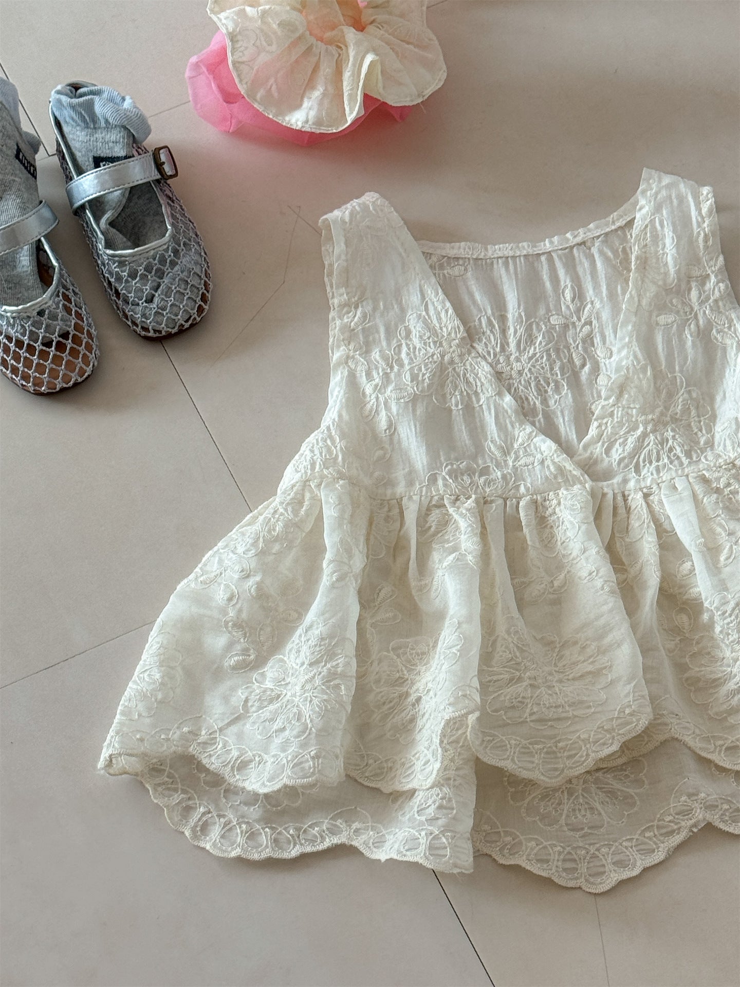 Lace Tencel Jacquard Vest レース ジャガードベスト【mh0012287】 Laibaobao