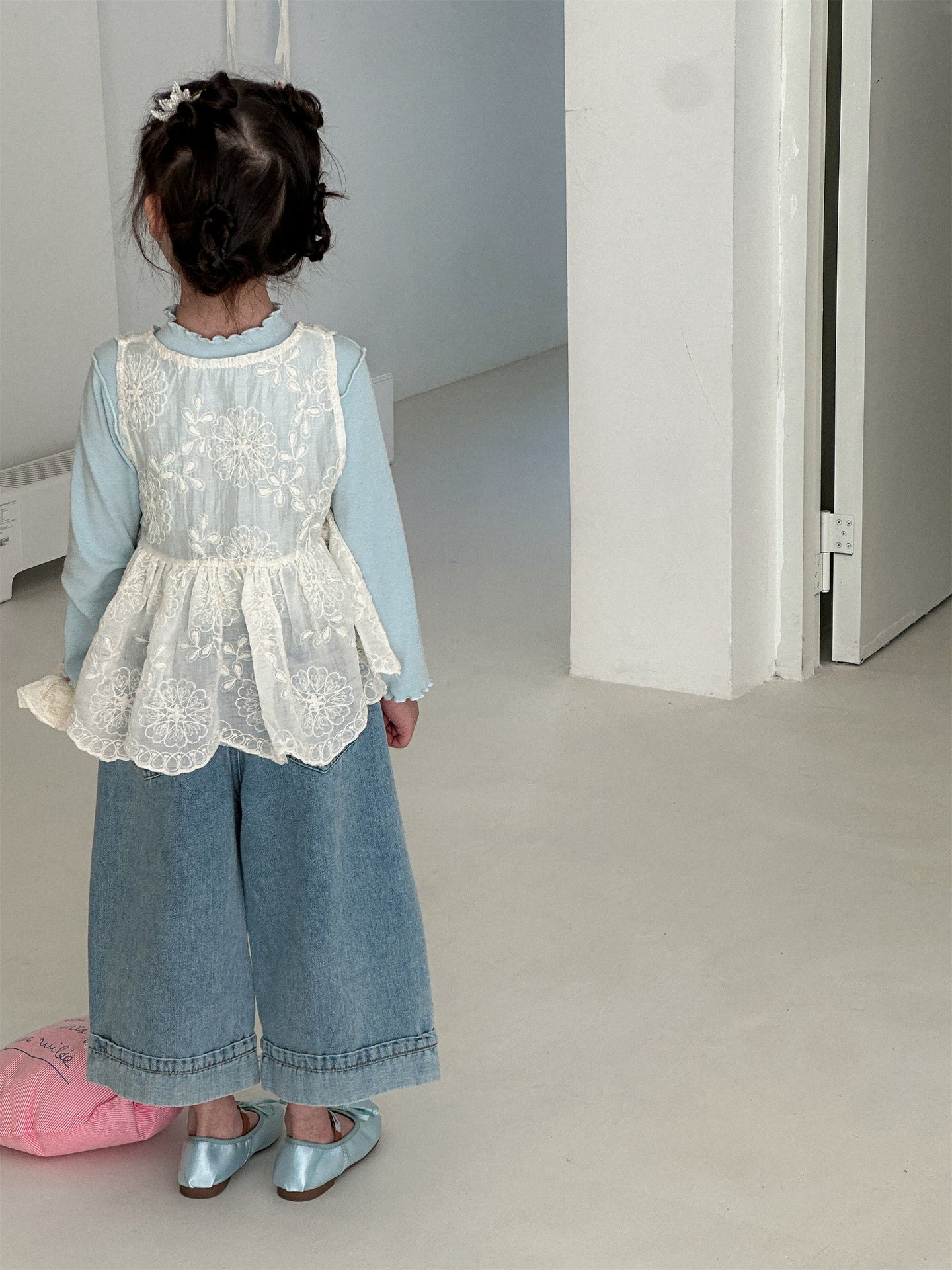 Lace Tencel Jacquard Vest レース ジャガードベスト【mh0012287】 Laibaobao