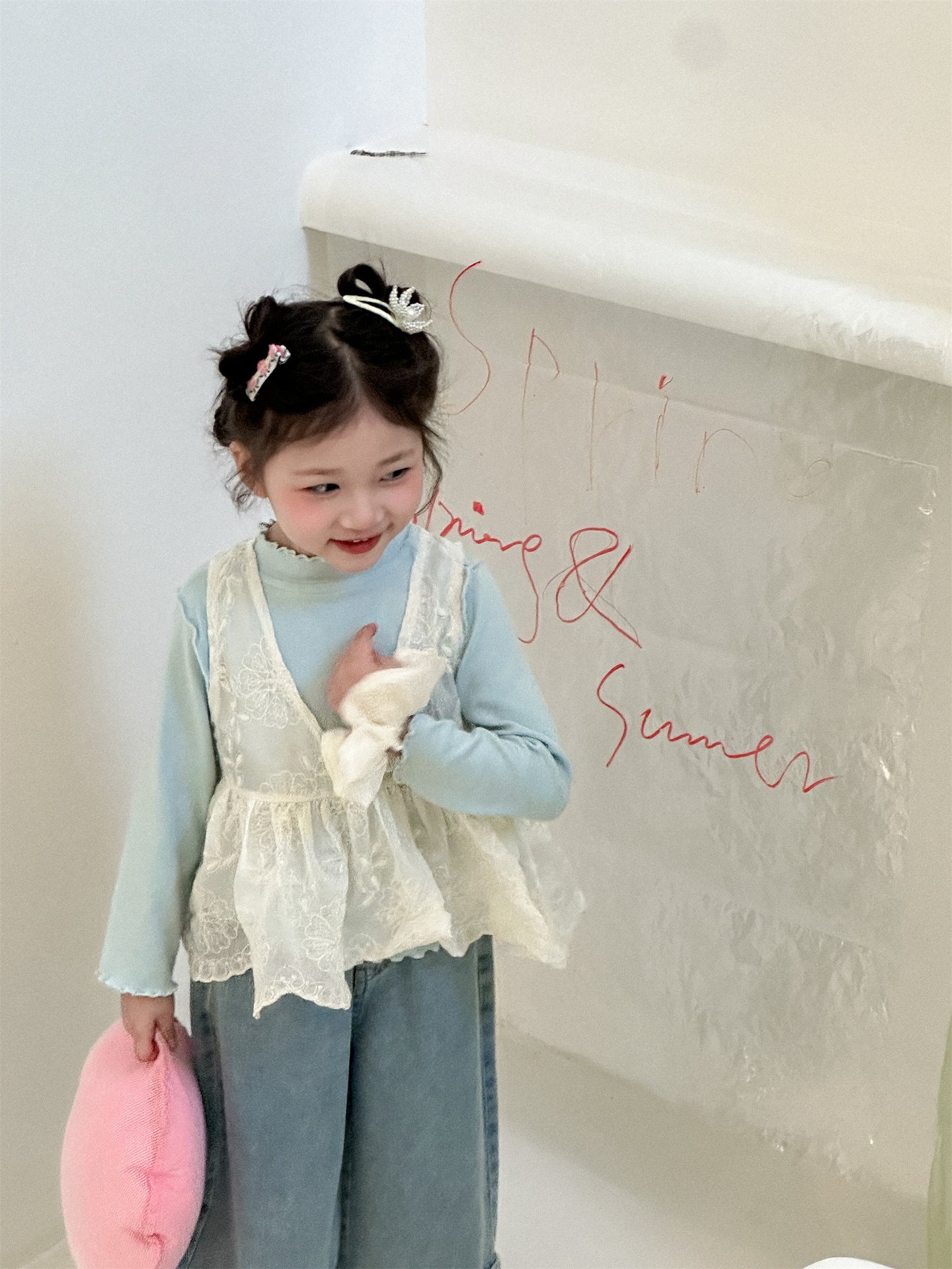 Lace Tencel Jacquard Vest レース ジャガードベスト【mh0012287】 Laibaobao