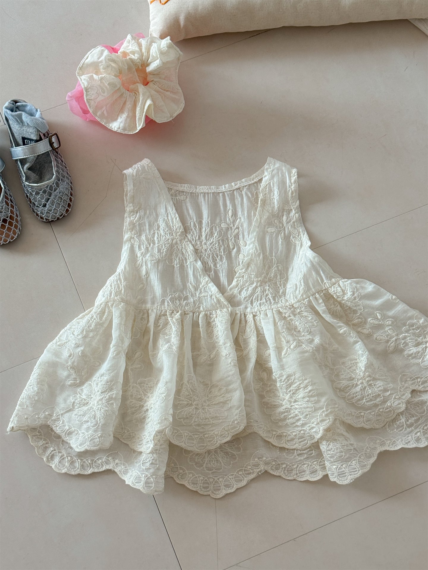 Lace Tencel Jacquard Vest レース ジャガードベスト【mh0012287】 Laibaobao