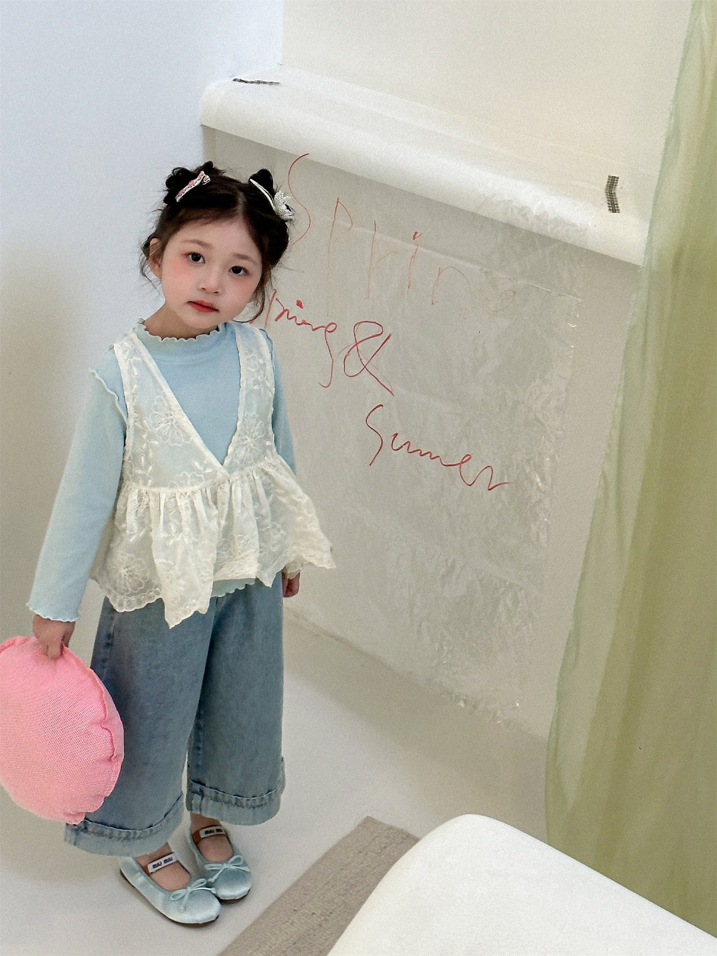 Lace Tencel Jacquard Vest レース ジャガードベスト【mh0012287】 Laibaobao