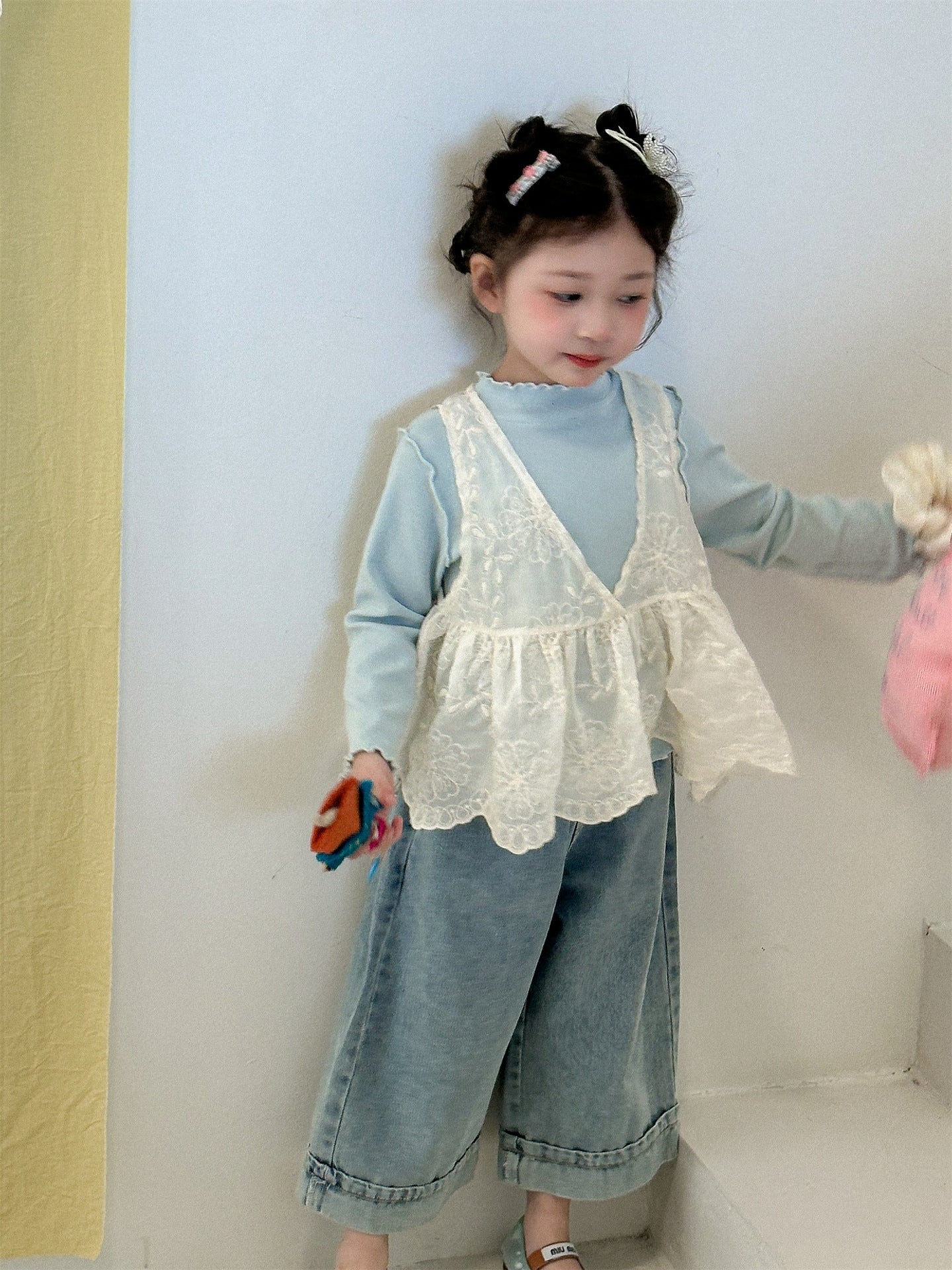 Lace Tencel Jacquard Vest レース ジャガードベスト【mh0012287】 Laibaobao
