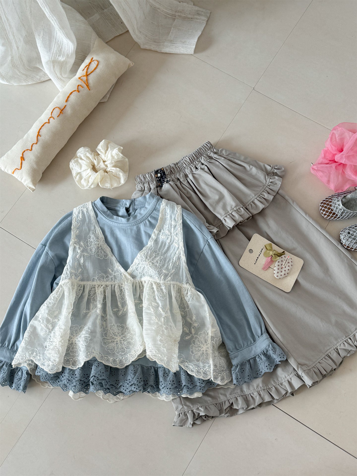Lace Tencel Jacquard Vest レース ジャガードベスト【mh0012287】 Laibaobao