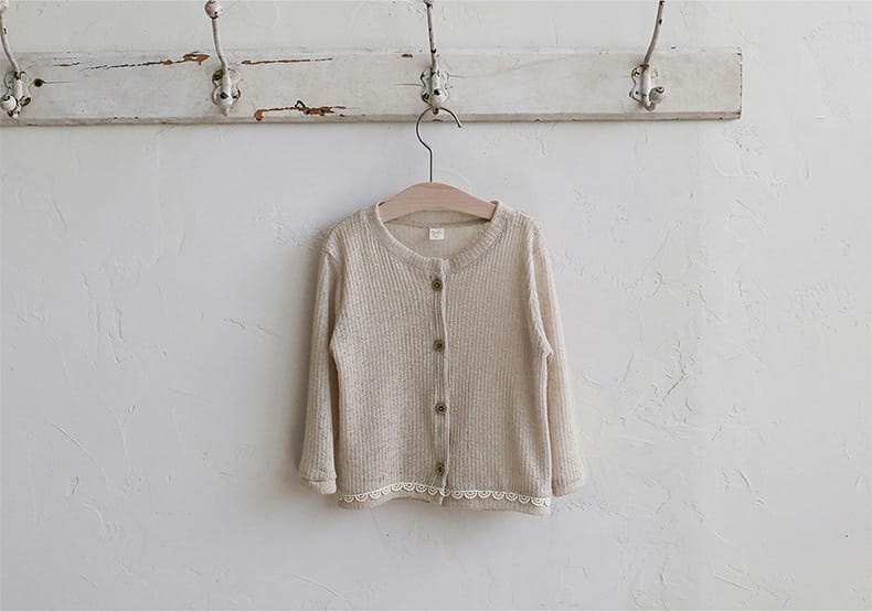 Lace Trim Knit Cardigan 透かし編み サマーカーディガン【mh0012984】 Strawberry Coral カーディガン・パーカー