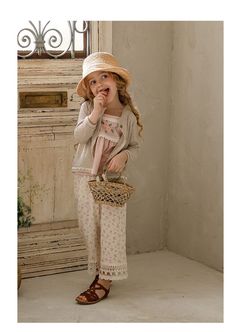 Lace Trim Knit Cardigan 透かし編み サマーカーディガン【mh0012984】 Strawberry Coral カーディガン・パーカー