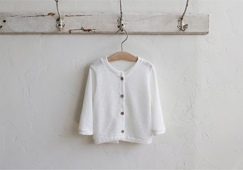 Lace Trim Knit Cardigan 透かし編み サマーカーディガン【mh0012984】 Strawberry Coral カーディガン・パーカー