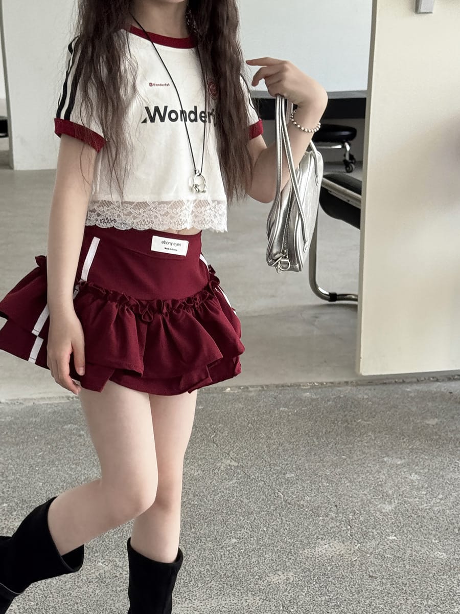 Lace Trimmed Monogram Tee アイレット 半袖Tシャツ【mh0013074】 mamahalo kids 半袖Tシャツ