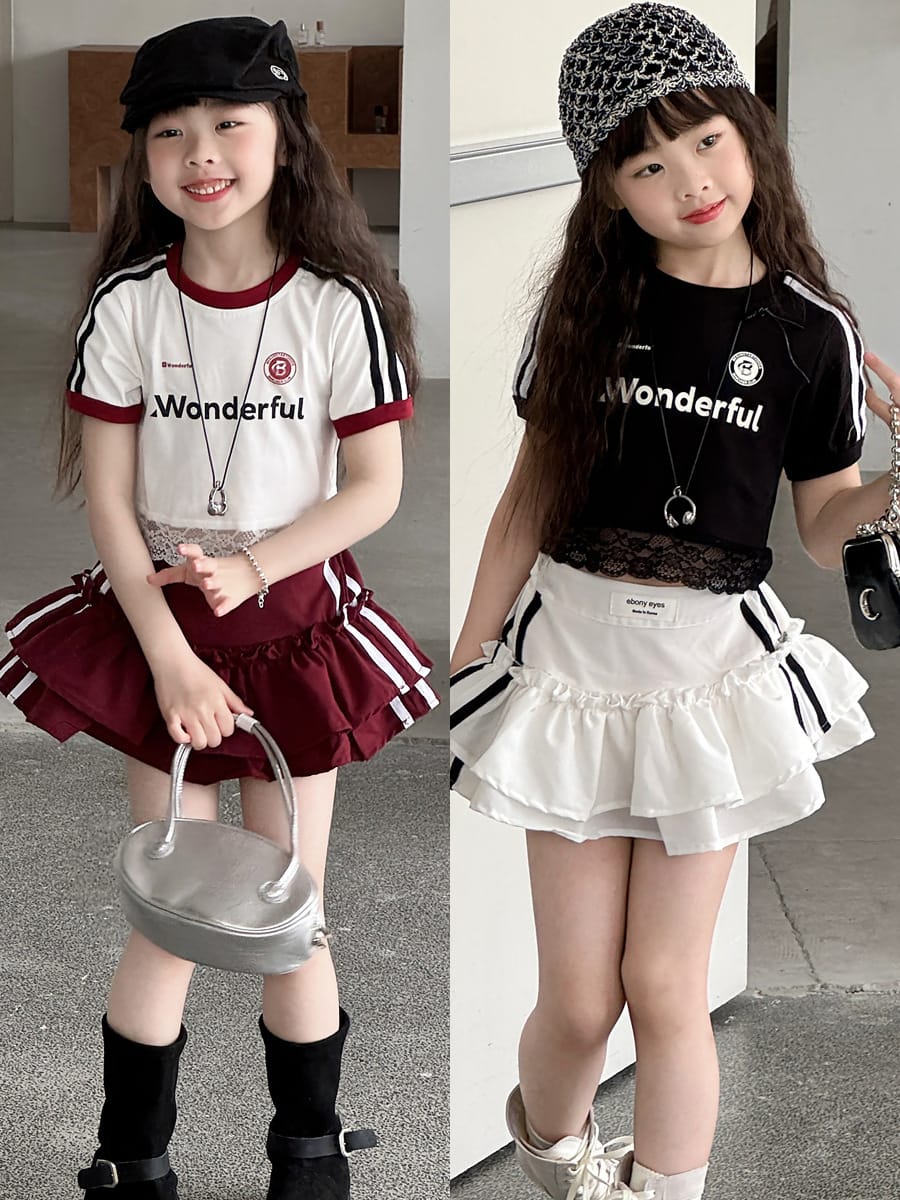 Lace Trimmed Monogram Tee アイレット 半袖Tシャツ【mh0013074】 mamahalo kids 半袖Tシャツ