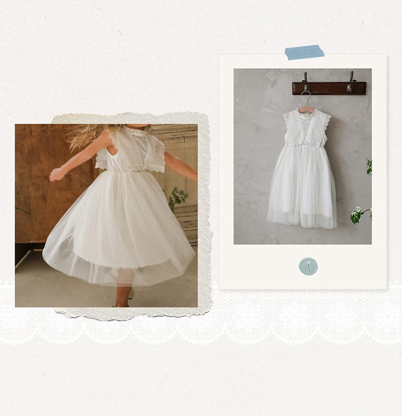 Lace Tulle Dress 刺繍 チュールワンピース【mh0012975】 Strawberry Coral ノースリーブワンピース