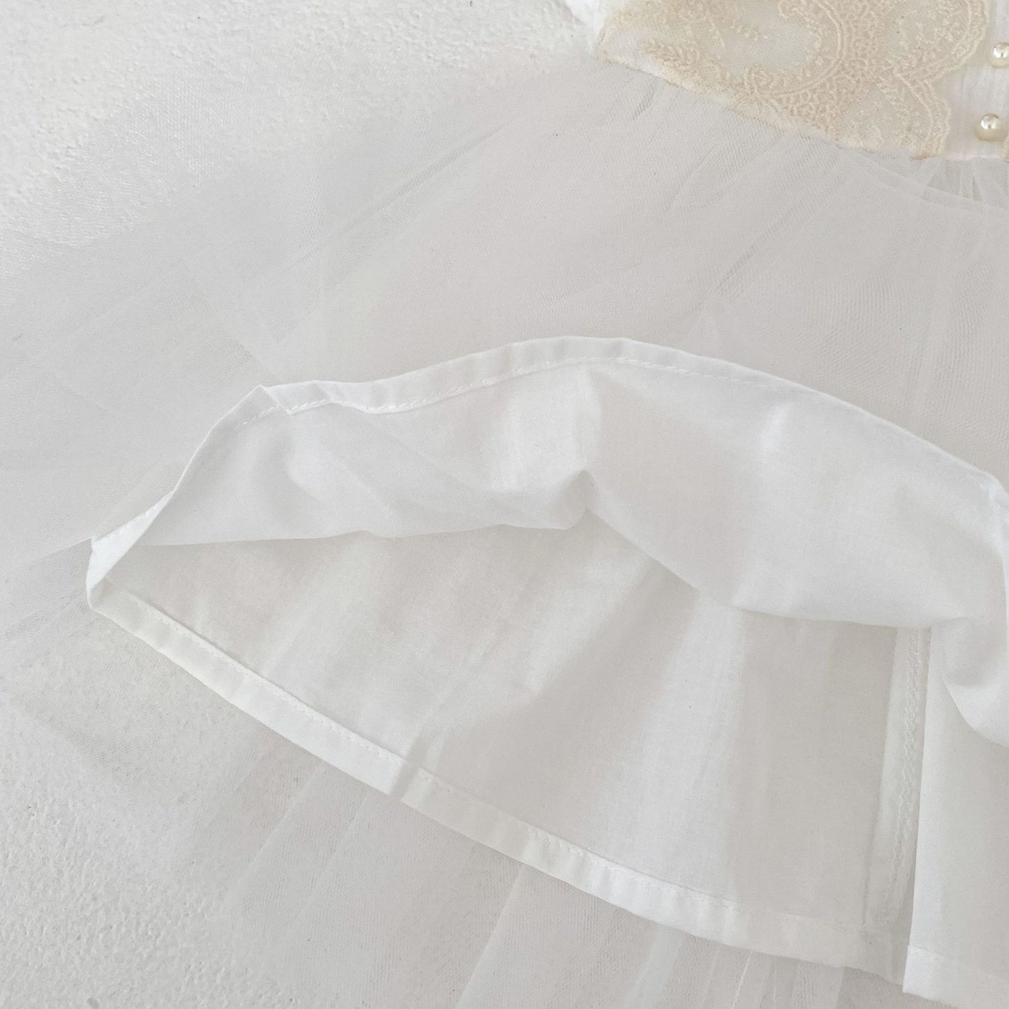 Lace Tulle Flutter Sleeve Dress レース チュール フリル袖 ワンピース【mh0012478】 Engepapa ノースリーブワンピース