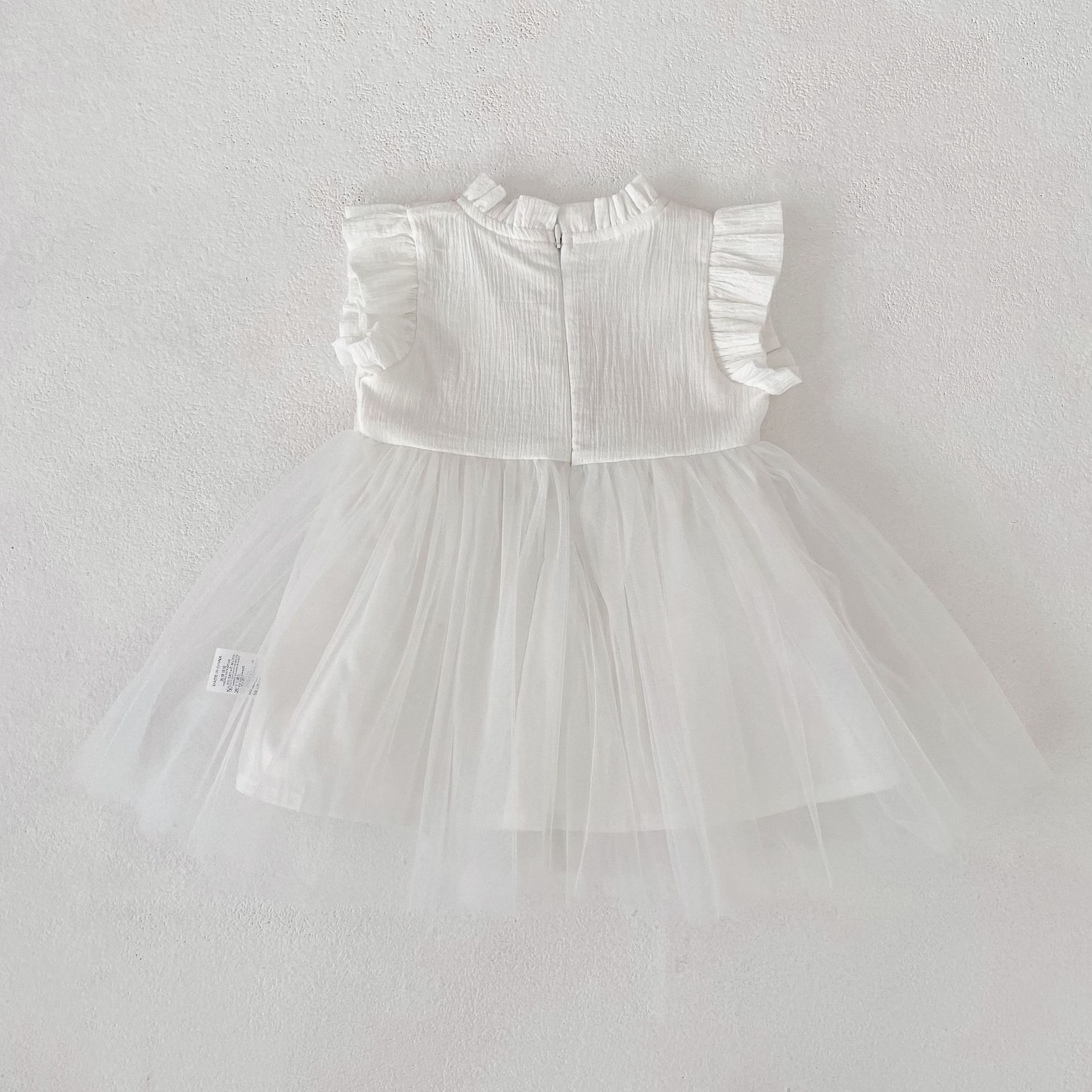 Lace Tulle Flutter Sleeve Dress レース チュール フリル袖 ワンピース【mh0012478】 Engepapa ノースリーブワンピース