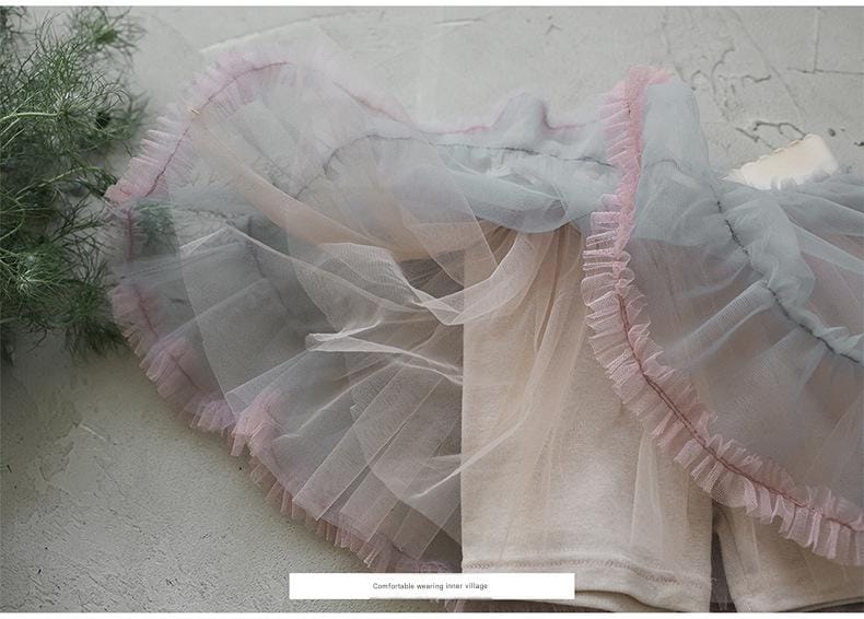 Lace Tulle Skort チュール パンツインスカート【mh0012976】 Strawberry Coral スカート