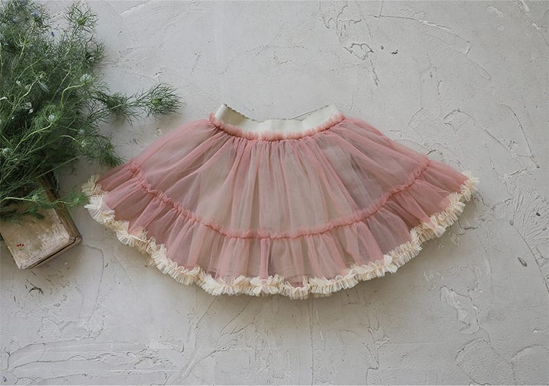 Lace Tulle Skort チュール パンツインスカート【mh0012976】 Strawberry Coral スカート