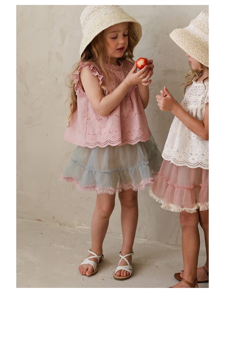 Lace Tulle Skort チュール パンツインスカート【mh0012976】 Strawberry Coral スカート