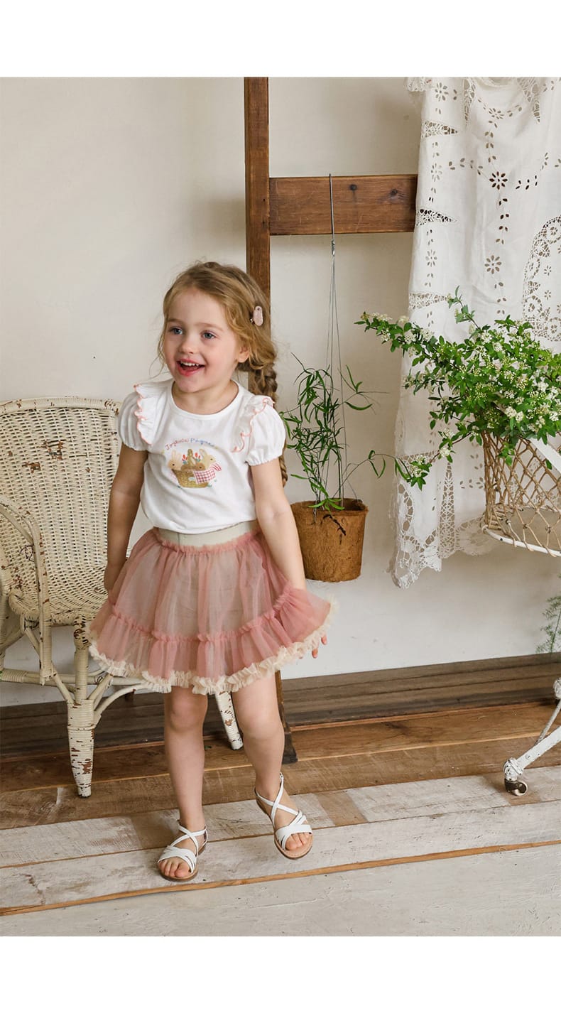 Lace Tulle Skort チュール パンツインスカート【mh0012976】 Strawberry Coral スカート