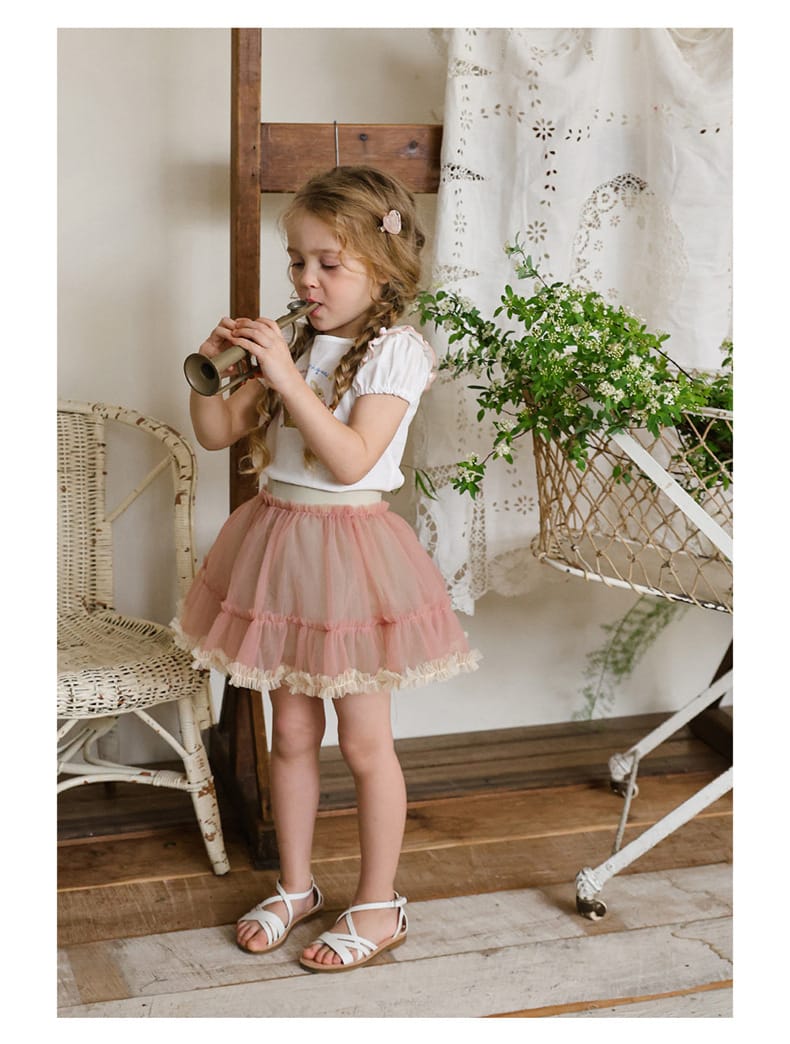 Lace Tulle Skort チュール パンツインスカート【mh0012976】 Strawberry Coral スカート
