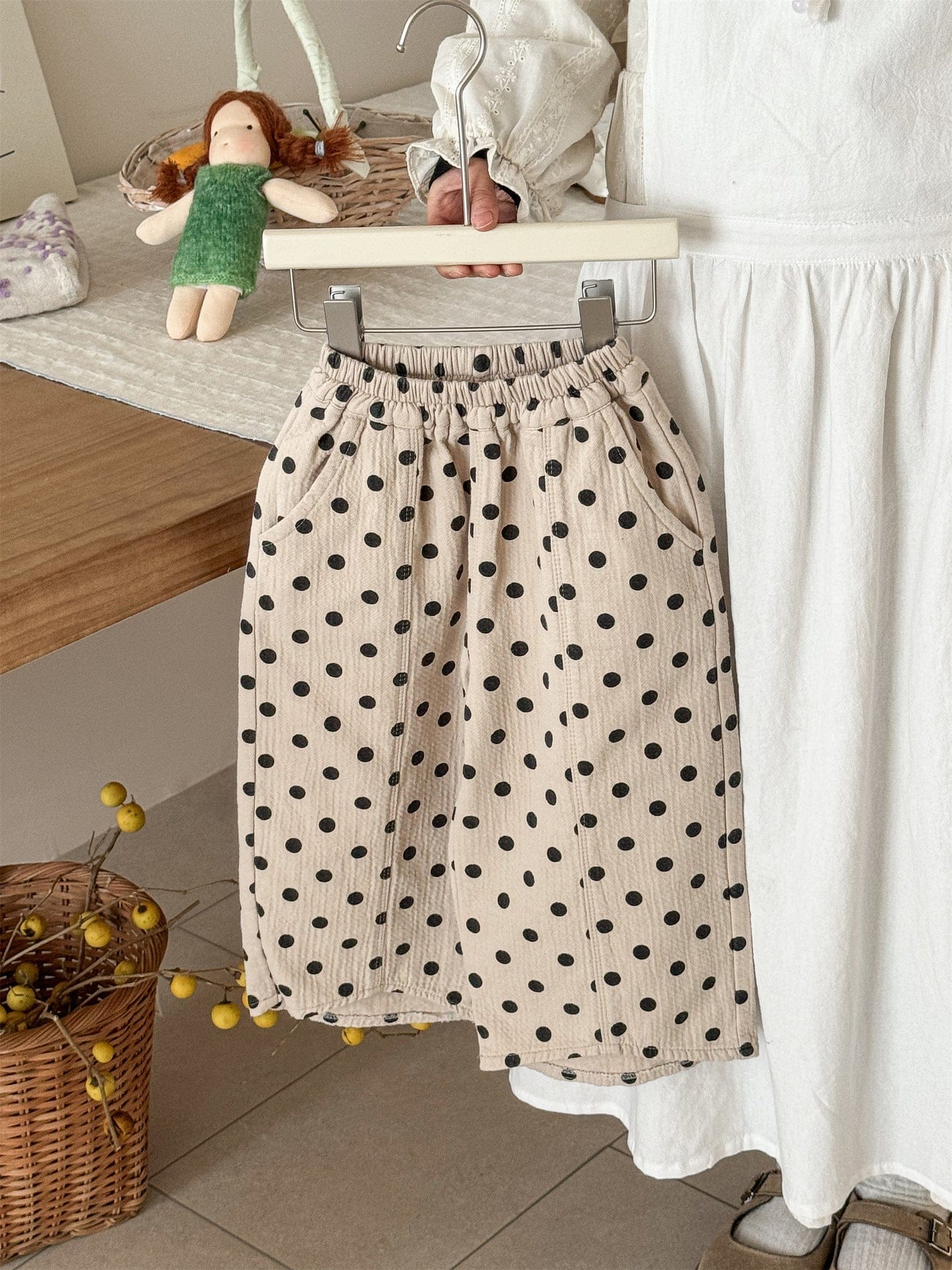タンクトップ・キャミソール・ノースリーブトップス 057 polka dot pants / 90cm マルチレイヤードレースノースリーブチュニックブラウス【mh0009221】