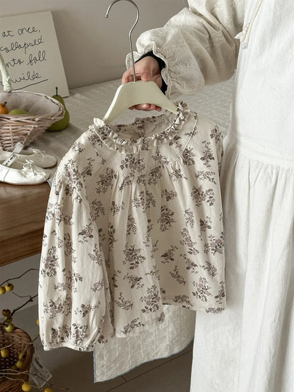 長袖シャツ・ブラウス color 3 / 2T-90 キッズトップス ラッフル襟長袖パフスリーブブラウス 5デザイン【mh0008944】