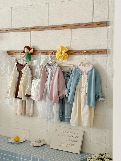 ノースリーブワンピース キッズワンピース レース刺繍シアーノースリーブ重ね着ワンピース【mh0008940】