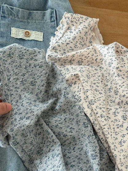 タンクトップ・キャミソール・ノースリーブトップス キッズトップス フラワープリントフリル縁取りノースリーブタンクトップ【mh0008943】