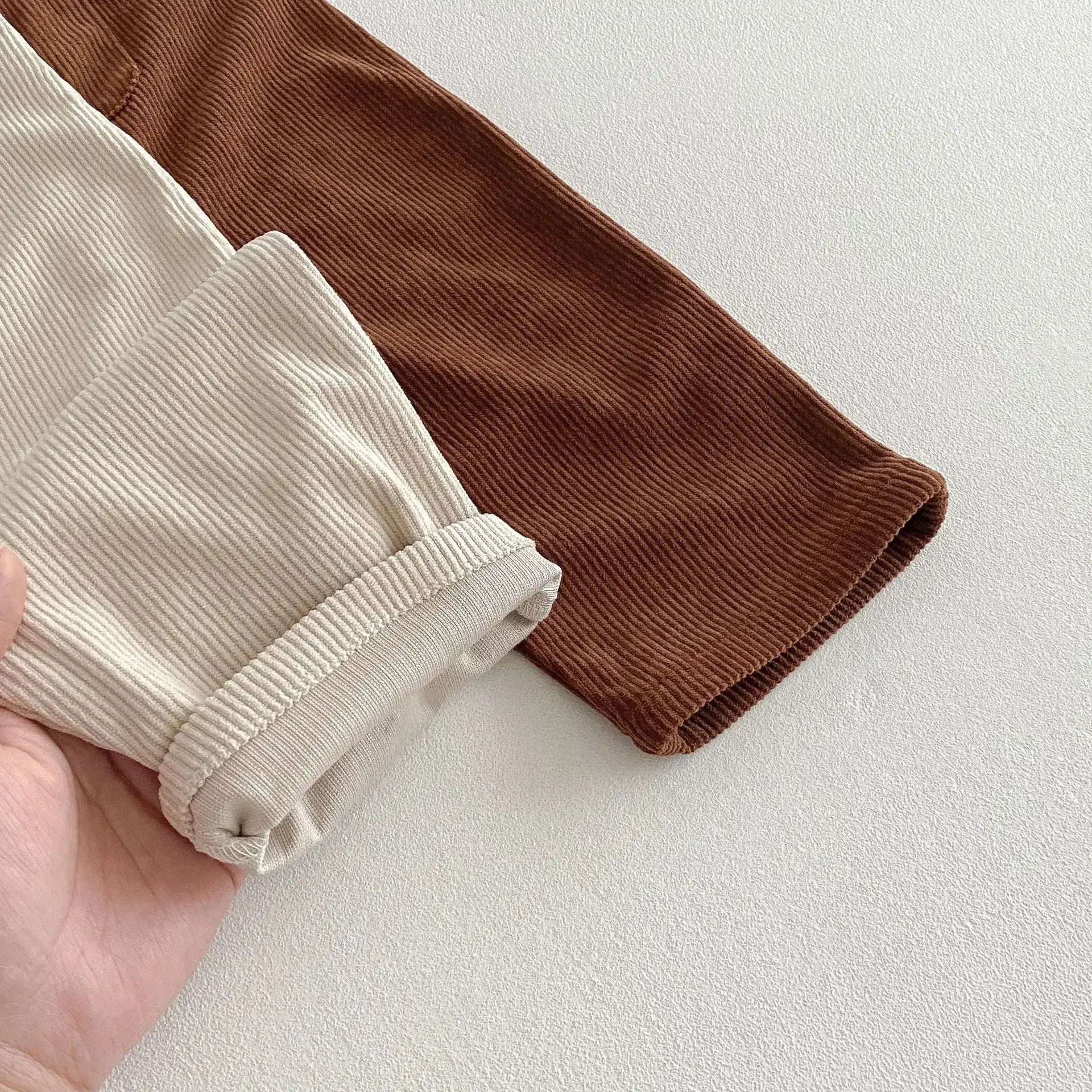 長袖セットアップ キッズトップス/オーバーオール ニット長袖セーター/コーデュロイサスペンダーパンツサロペット【mh0008958】