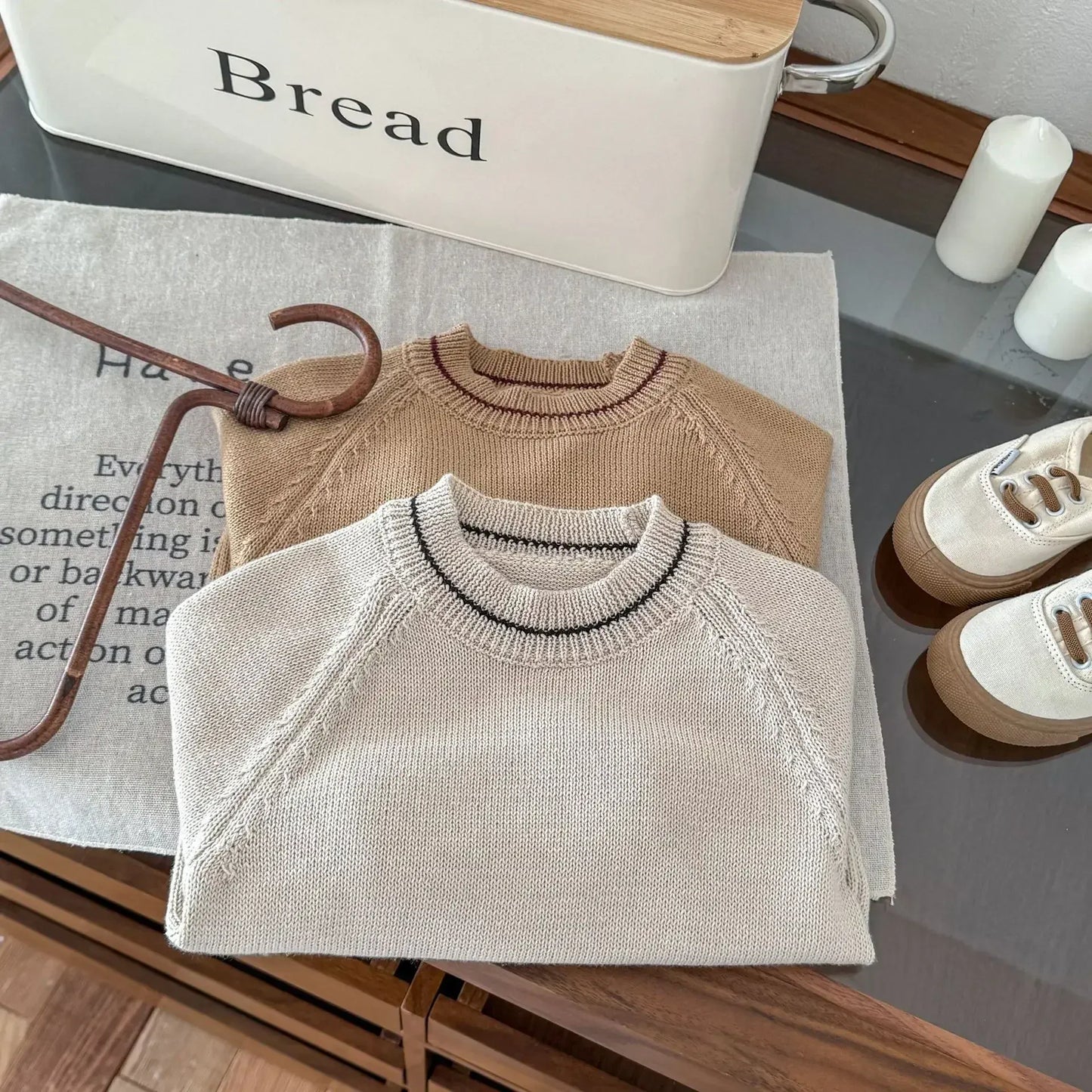 長袖セットアップ キッズトップス/オーバーオール ニット長袖セーター/コーデュロイサスペンダーパンツサロペット【mh0008958】