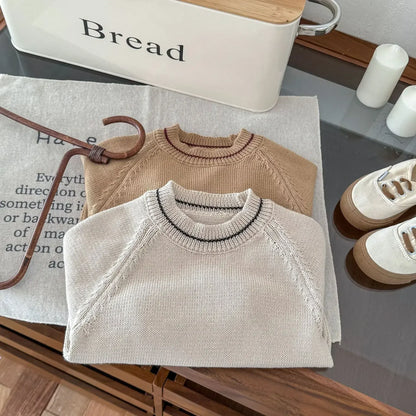 長袖セットアップ キッズトップス/オーバーオール ニット長袖セーター/コーデュロイサスペンダーパンツサロペット【mh0008958】