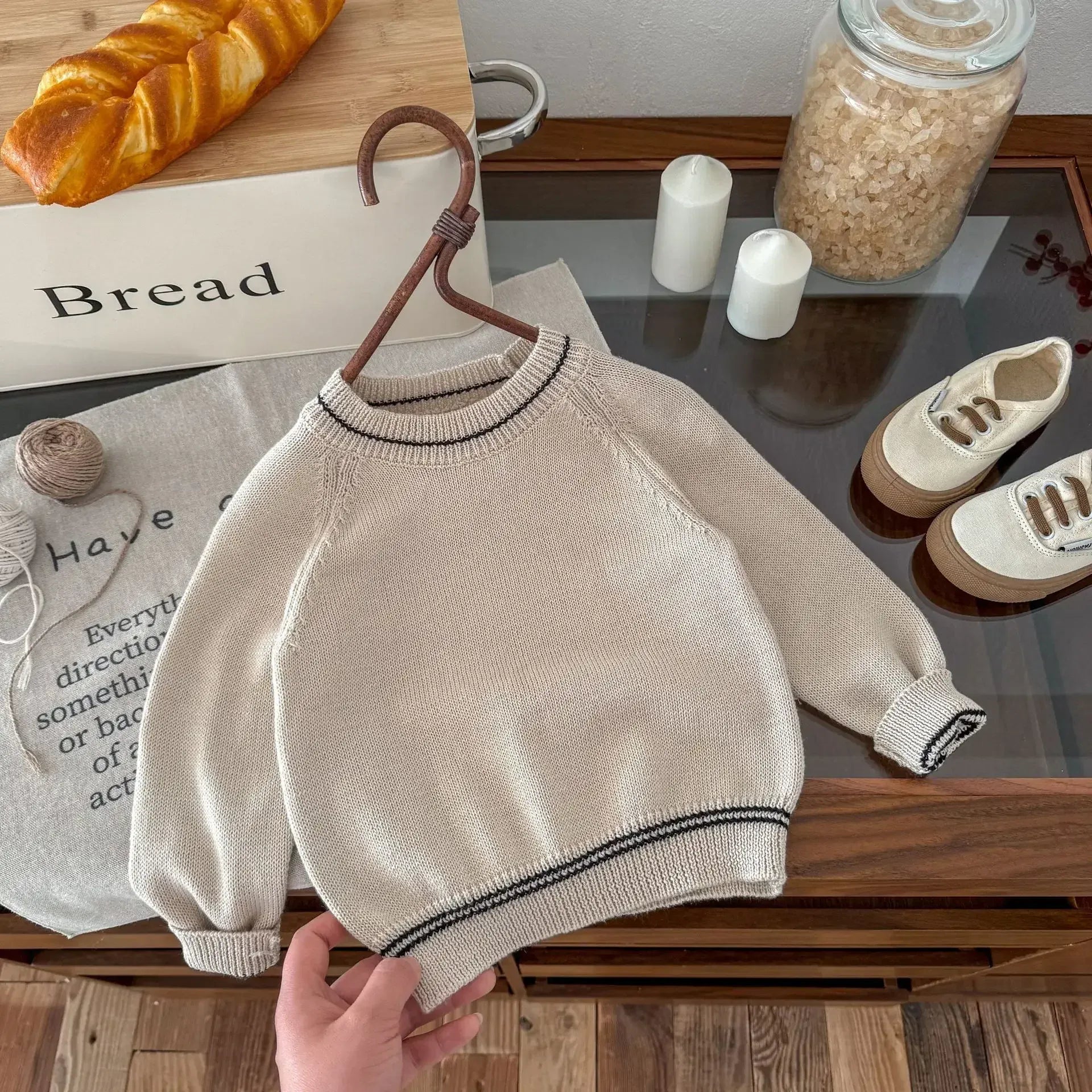 長袖セットアップ キッズトップス/オーバーオール ニット長袖セーター/コーデュロイサスペンダーパンツサロペット【mh0008958】