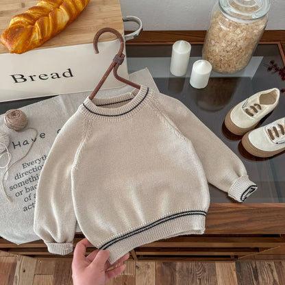 長袖セットアップ キッズトップス/オーバーオール ニット長袖セーター/コーデュロイサスペンダーパンツサロペット【mh0008958】