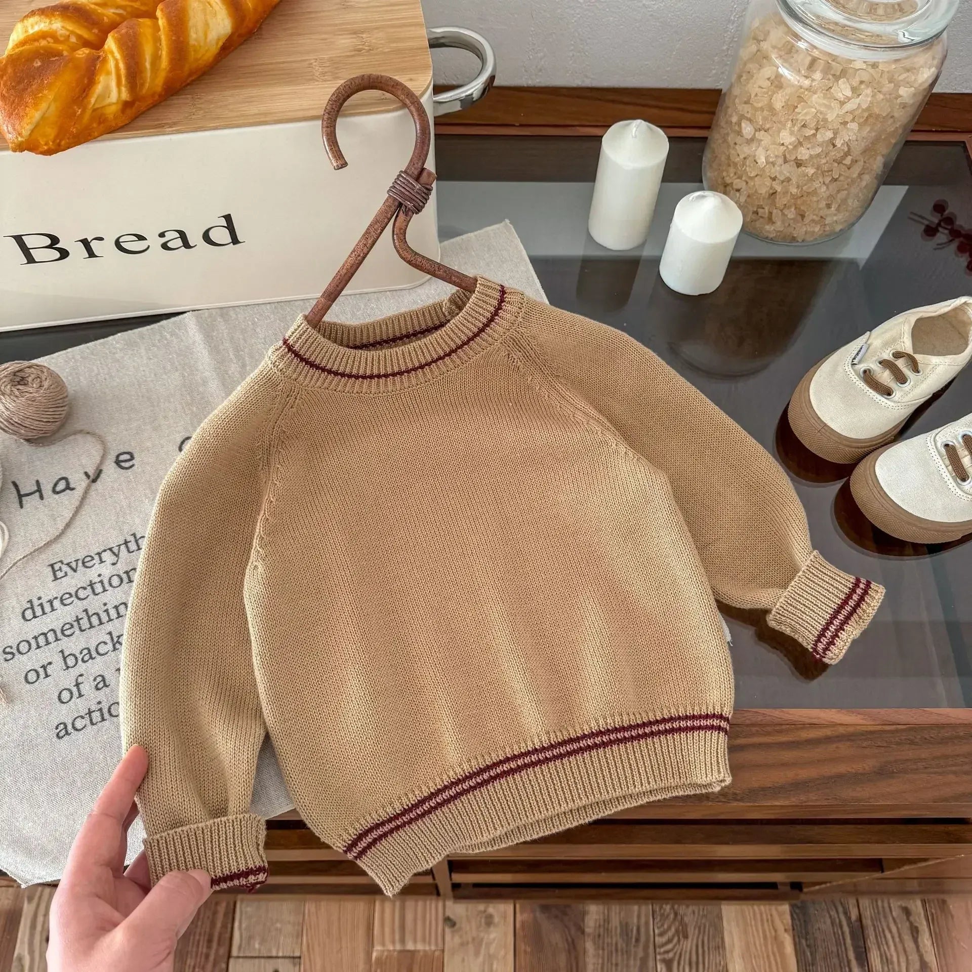 長袖セットアップ キッズトップス/オーバーオール ニット長袖セーター/コーデュロイサスペンダーパンツサロペット【mh0008958】