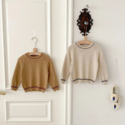 長袖セットアップ キッズトップス/オーバーオール ニット長袖セーター/コーデュロイサスペンダーパンツサロペット【mh0008958】