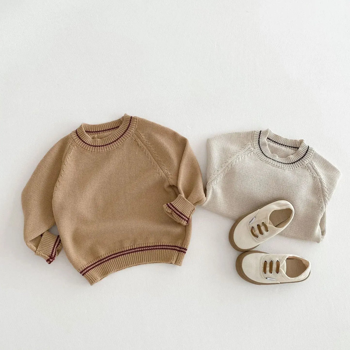 長袖セットアップ キッズトップス/オーバーオール ニット長袖セーター/コーデュロイサスペンダーパンツサロペット【mh0008958】