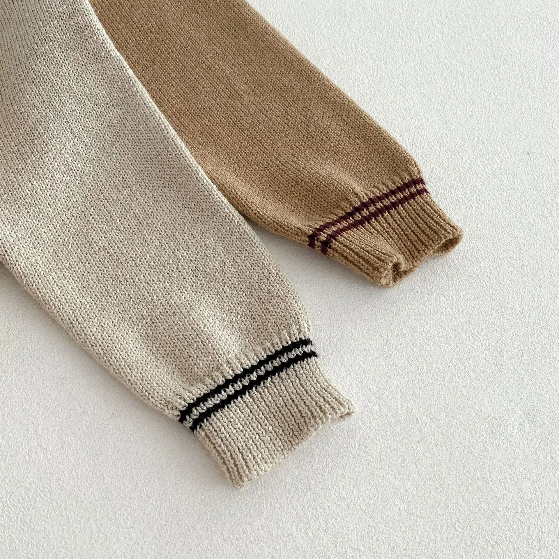 長袖セットアップ キッズトップス/オーバーオール ニット長袖セーター/コーデュロイサスペンダーパンツサロペット【mh0008958】