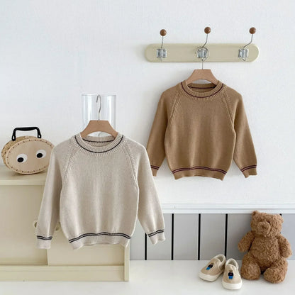 長袖セットアップ キッズトップス/オーバーオール ニット長袖セーター/コーデュロイサスペンダーパンツサロペット【mh0008958】