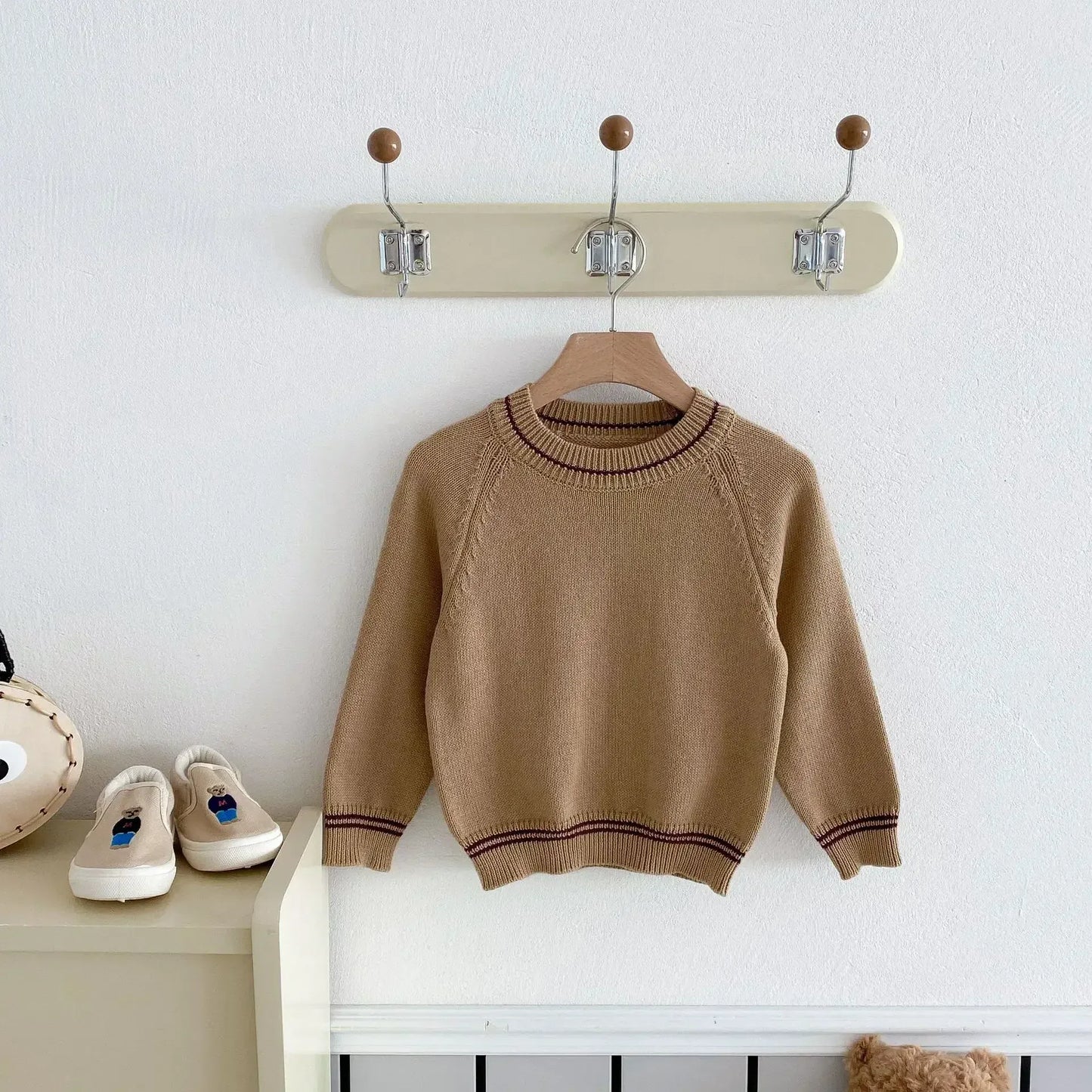 長袖セットアップ キッズトップス/オーバーオール ニット長袖セーター/コーデュロイサスペンダーパンツサロペット【mh0008958】